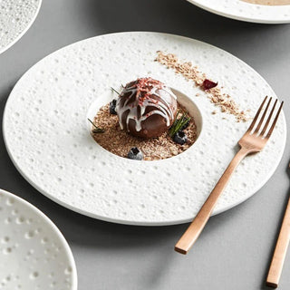 ceramic dining plate earthworks handcrafted porcelain dinnerware elegant tableware set set view
