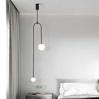 Pendant Lamp – Modern Asymmetrical Lighting Fixture with Glass Ball Design