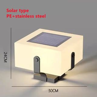 Solar Garden Lamp – Stainless Steel Column Light with LED Outdoor Lighting