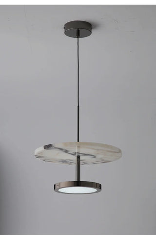 Natural Stone Pendant Light – Black LED Adjustable Hanging Light Bedroom