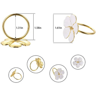 flower bloom napkin rings handcrafted metal table decor elegant dining overview