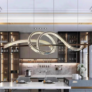 Modern Crystal Chandelier – Elegant Brushed Steel Fixture for Living Room Lighting