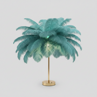 Feather Table Lamp – Decorative Ostrich Feather Lamp with Touch Control Lighting