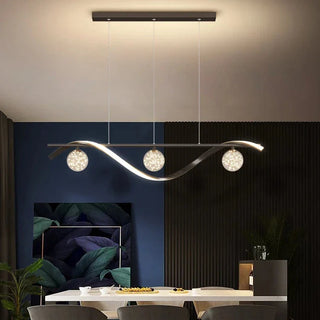 Minimalist Chandelier – Modern Pendant Light With Clear Glass & Iron Fixture
