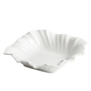 ceramic bowl earthworks handcrafted porcelain tableware folded shell design dishwasher safe front view