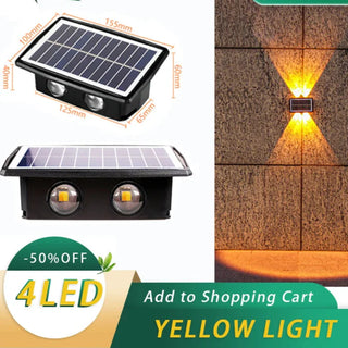 Solar Wall Light – Dimmable Outdoor Solar Lamp | Brushed Nickel Finish LED Garden Lighting