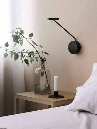 Black Metal Wall Light – Modern Wall Sconce with LED for Bedroom & Office