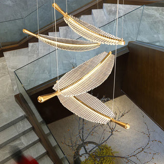 LED Crystal Chandelier – Modern Leaf Design Light | Energy Efficient Living Room Lighting