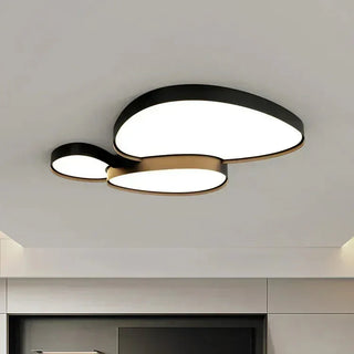 Black Iron Ceiling Light – Modern LED Surface Mount Fixture for Living Room