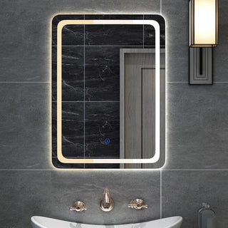 LED copper glass defogging smart bathroom mirror side view