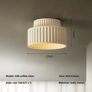 Cream Ceiling Light – Minimalist Bedroom Lamp with Dimmable LED Soft Ambient Lighting