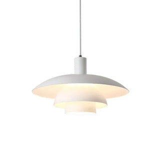 Layered aluminum pendant lamp with concentric shades — designer ceiling light