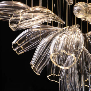 Modern Crystal Chandelier – Adjustable Brightness LED Steel Fixture for Living Room