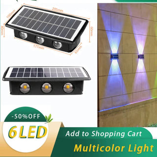 Solar Wall Light – Dimmable Outdoor Solar Lamp | Brushed Nickel Finish LED Garden Lighting