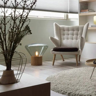 Muffins clear LED floor lamp close-up — glass detail