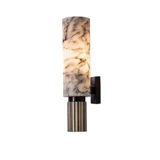 Alabaster Marble Wall Sconce – Luxury Copper Base Integrated LED Lighting