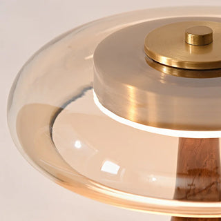 Wood Copper Desk Lamp – Adjustable LED, Vintage Style Bedroom Lighting