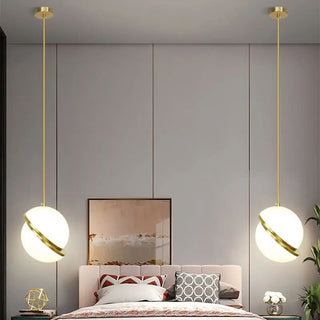 Circle Pendant Light – Modern Pendant Light With Gold Finish & Adjustable Suspension Cable