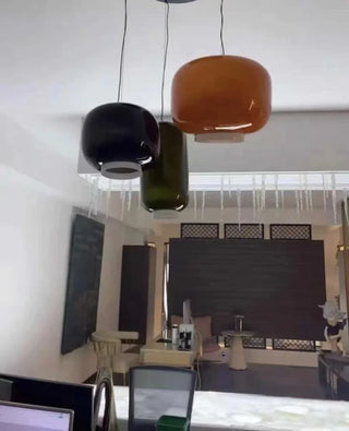 Colored Glass Pendant Light – Modern Dining Room Lighting With Warm Ambient Glow