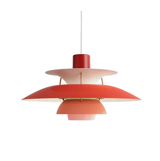 Metal pendant lamp from below — glare-free LED light diffusion