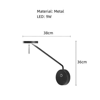 Black Metal Wall Light – Modern Wall Sconce with LED for Bedroom & Office
