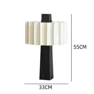 Scandinavian Table Lamp – Minimalist Matte Black Aluminium With Pleated Shade