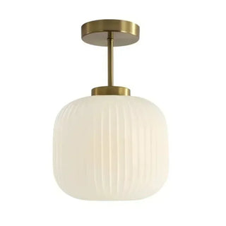 Retro Glass Ceiling Light – Ribbed Glass Lamp with Adjustable Brightness for Living Room