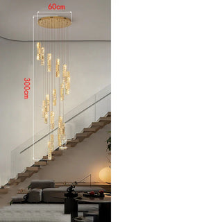 Lustre Moderne en Cristal – Suspension Élégante pour Salon avec Éclairage LED Intégré