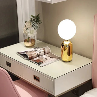 Modern Bedside Lamp | Metal And Glass Lamp With Soft LED Lighting