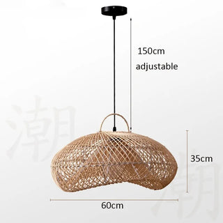 Rattan Pendant Light – Bamboo Woven Lamp with Eco Friendly LED Lighting