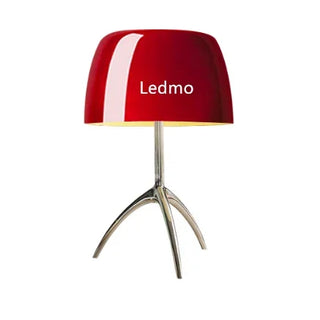 Colored Glass Desk Lamp – Modern Tripod LED Reading Lamp with Iron Frame
