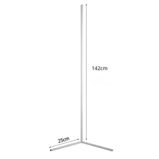 Modern LED floor lamp — stainless steel brushed close-up