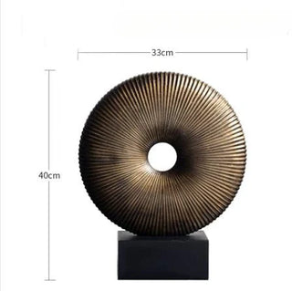 resin gold ring sculpture handmade striped gold decor luxury home accent lifestyle view