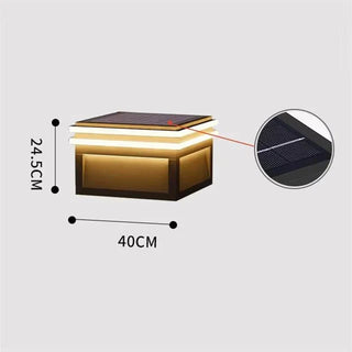 Outdoor Solar Lamp – Square Stainless Steel LED Garden Light | Weather Resistant Design