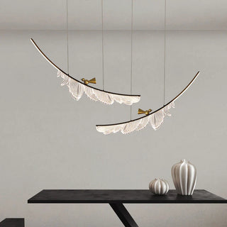 Modern Metal Pendant Light – White LED Dining Room Lighting Fixture