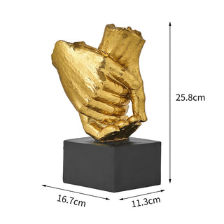 resin hand-in-hand minimalist figurine modern home decor top view