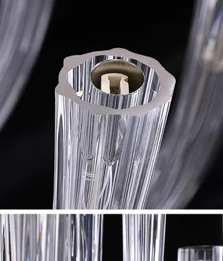 Glass Chandelier – Modern Clear Glass Pendant with Integrated LED Lighting