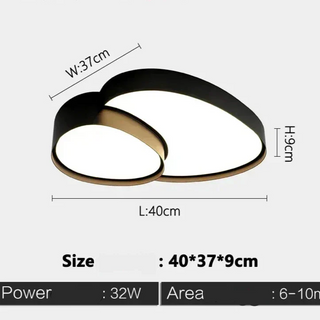 Black Iron Ceiling Light – Modern LED Surface Mount Fixture for Living Room
