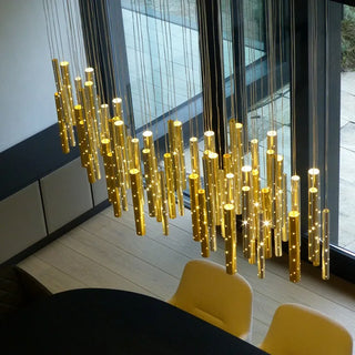 Modern LED Chandelier – Brushed Steel Recessed Ceiling Light for Living Room