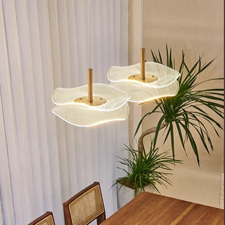Modern LED Pendant Light – Scandinavian Gold Lampshade With Soft Ambient Lighting