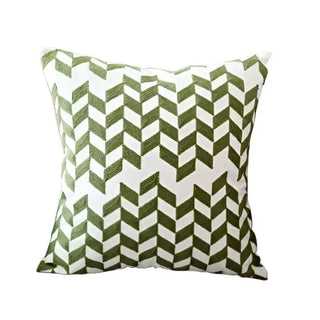 green cushion covers tuscany floral embroidered polyester cotton decor 45x45 cm side view