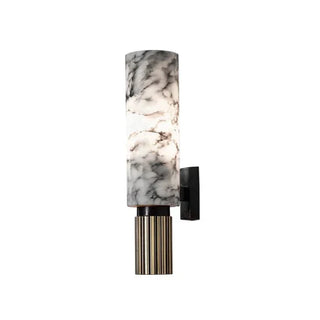 Applique murale en marbre albâtre – Éclairage LED intégré avec base en cuivre de luxe