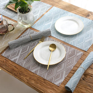 heat insulation placemats woven plain weave non slip table protectors set side view