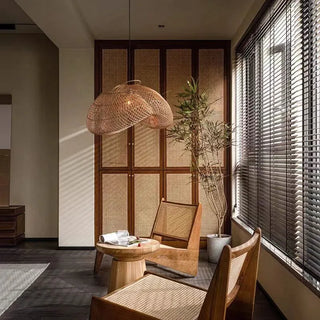 Rattan Pendant Light – Bamboo Woven Lamp with Eco Friendly LED Lighting