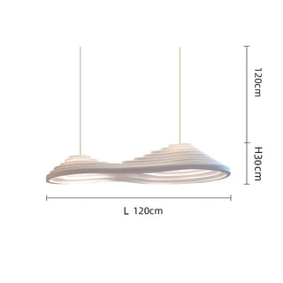 Suspension Moderne – Lampe à Suspension en Résine avec Abat-jour en Acrylique Blanc et Bordure en Fer