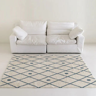 french tile medallion design decorative area rug non slip quick drying front view