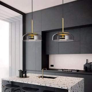 Modern Pendant Lamp – Durable Aluminum & Glass Fixture with Warm White Lighting
