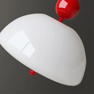 Creamy Glass Pendant Light – Modern LED Bedroom Lamp with Iron Finish Fixture