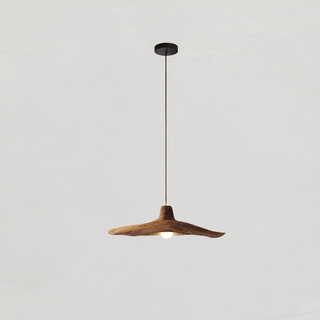 Resin Pendant Light – Wabi-Sabi Wood-Look Pendant with Adjustable Cable