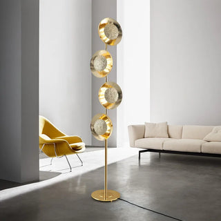 ECLIPSE dimmable LED floor lamp side – brass plate modern